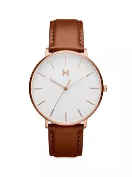 Часы Legacy Slim Eagle с коричневым кожаным ремешком Mvmt, белый