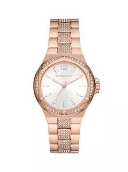 Часы Lennox с браслетом из розового золота и кубического циркония Michael Kors, золотой