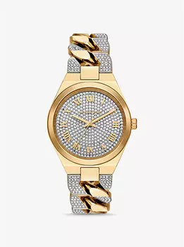 Часы Lennox с золотистым ремешком и отделкой паве Michael Kors, золотой