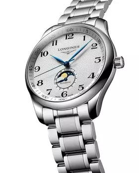 Часы Longines Master, 42 мм, серебряный