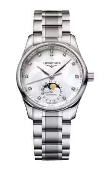 Часы Longines Master collection с бриллиантами и перламутром 34 мм
