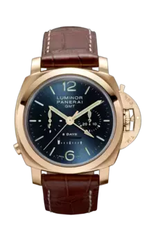 Часы luminor 1950 8 days chrono monopulsante gmt pink gold 44mm special edition Panerai