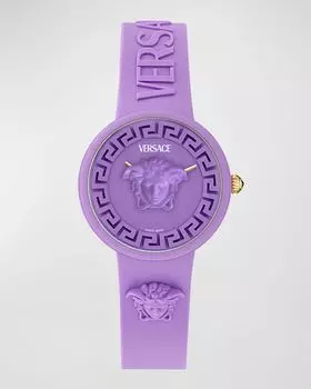 Часы Medusa Pop, 38 мм, с силиконовым ремешком и соответствующим корпусом, фиолетовые Versace, цвет Purple