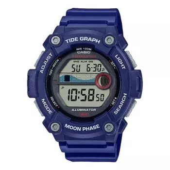 Часы Men's CASIO 100 Meter Waterproof Quartz Sports Resin Strap Watch Mens, синий