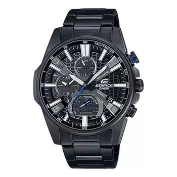Часы Men's CASIO Black quartz Watch 50mm Black Stainless Steel Case Strap Mens, черный
