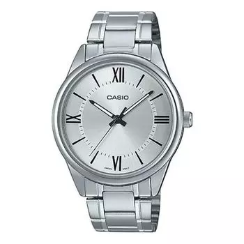 Часы Men's CASIO DRESS Series Classic Minimalistic Small Retro Business Watch Mens Silver Analog, цвет silver