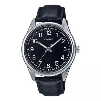 Часы Men's CASIO DRESS Series Minimalistic Retro Small Business Numeric Watch Mens Black Analog, черный