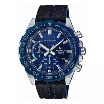 Часы Men's CASIO EDIFICE Series durable quartz Watch Business Mens Blue Analog, синий