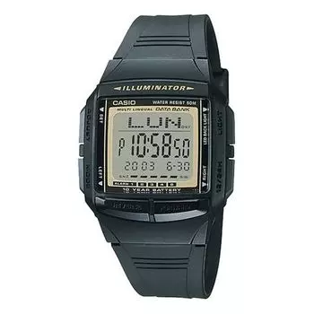 Часы Men's CASIO EDIFICE Series Gold Color Classic Retro Small Rubber DB-36-9AV Mens Black Digital, черный