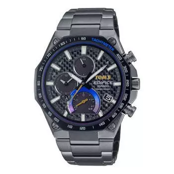 Часы Men's CASIO EDIFICE Series quartz Automatic Calendar Stainless Steel Strap Mens Black Analog, черный