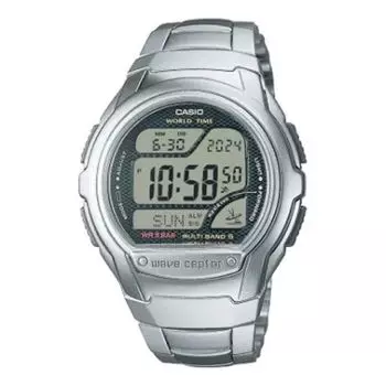 Часы Men's CASIO Fashion Casual Stainless Steel Strap Quartz Stopwatch Business Watch Mens Silver Digital, цвет silver
