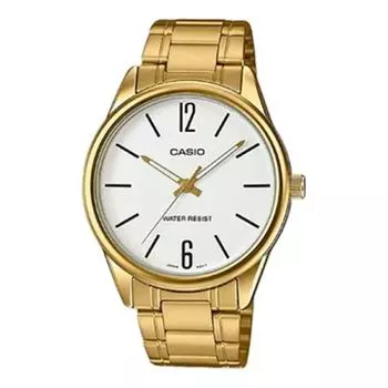Часы Men's CASIO Fashion Stylish Quartz Steel Strip Waterproof Watch Gold Color Stainless Steel Strap Mens