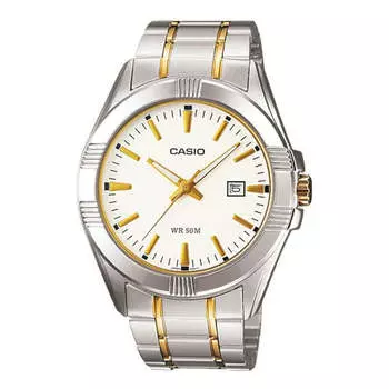 Часы Men's CASIO Fashion Stylish Steel Strip Waterproof 41mm Japanese/Korean Style Watch White Stainless Steel Strap Mens, белый