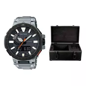 Часы Men's CASIO PRO TREK Series Outdoor mountaineering Blue Watch Sapphire Crystal Mens Black Analog, черный
