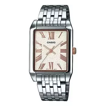 Часы Men's CASIO Waterproof Quartz Dial 30mm Stainless Steel Strap Watch Mens Silver Analog, цвет silver
