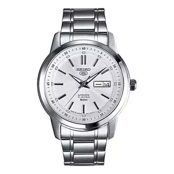 Часы Men's SEIKO Automatic Mechanical Watch waterproof White Steel strip, белый