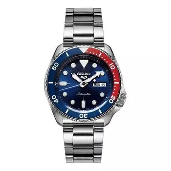 Часы Men's SEIKO No. 5 Sports Mechanical Watch Red Blue, красный