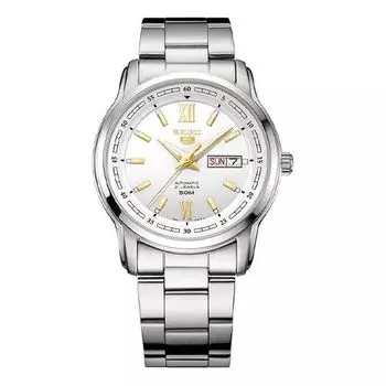 Часы Men's SEIKO No. 5 Sports Steel strip waterproof Business Mechanical Watch White, белый
