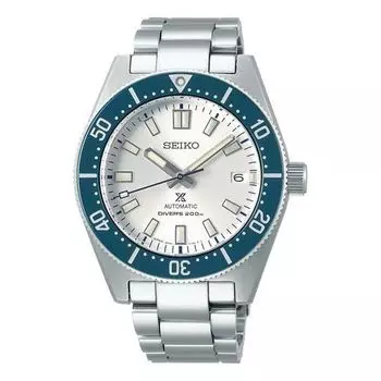 Часы Men's SEIKO prospex Series 140 Anniversary Limited Edition Mechanical White Dial Blue Steel Strip Watch
