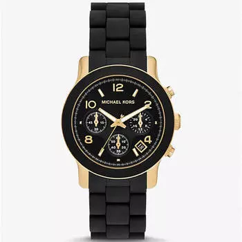 Часы Michael Kors Oversized Runway Gold-Tone, черный