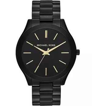 Часы Michael Kors Slim Runway с 3-ручным браслетом из нержавеющей стали, черный