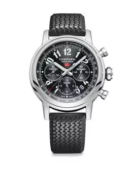 Часы Mille Miglia из нержавеющей стали и с каучуковым ремешком Chopard, черный
