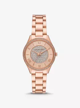 Часы Mini Lauryn Pav оттенка розового золота Michael Kors, розовый