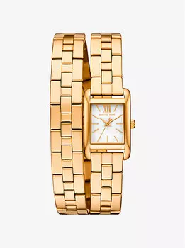 Часы Mini Monroe с двойным обертыванием серебристого тона Michael Kors, золотой