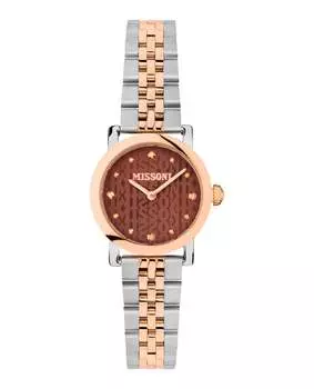 Часы Missoni Mini Monogram, цвет rose gold/silver/two tone/brown