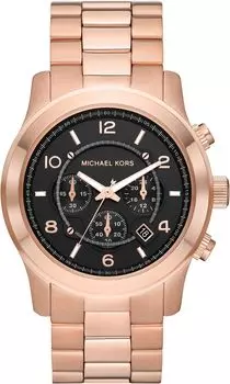 Часы MK9123 - Runway Chronograph Rose Gold-Tone Stainless Steel Watch Michael Kors, цвет Rose Gold