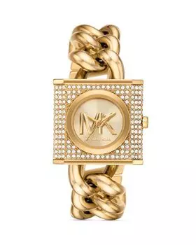 Часы MK с цепочкой и замком, 25 x 25 мм Michael Kors, цвет Gold