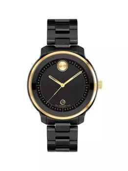 Часы Movado Bold Verso с золотым и керамическим браслетом Movado, черный