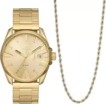 Часы MS9 Three Hand Date Stainless Steel Watch - DZ2163SET Diesel, цвет Gold Tone