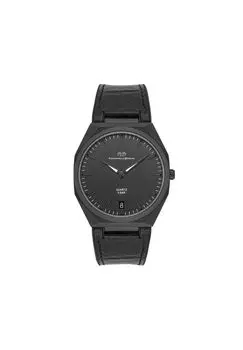 Часы мужские Cooledge черные натуральная кожа/силикон черные RHODENWALD & SHNE, черный