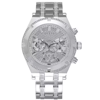 Часы наручные Guess с хронографом, серебристый