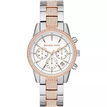 Часы наручные Michael Kors Ritz Pav Two-Tone, серебристый/розовый