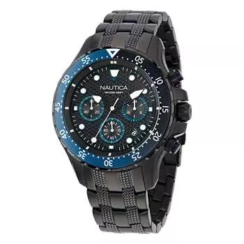Часы Nautica Nst Chronograph из нержавеющей стали, цвет black iron wash