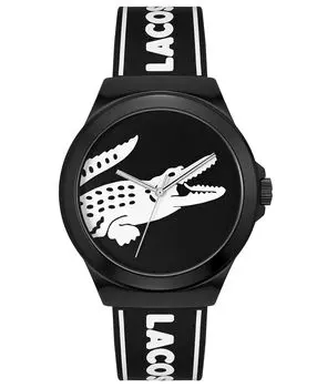 Часы NeoCroc унисекс с черным силиконовым ремешком 43 мм Lacoste, черный