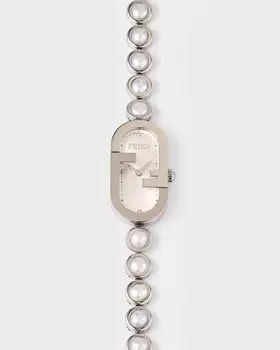 Часы O'Lock с вертикальным овальным браслетом и жемчугом, сталь Fendi, цвет Argento