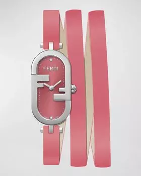 Часы O'Lock с вертикальным овальным ремешком из телячьей кожи Fendi, цвет Rosa Rosa