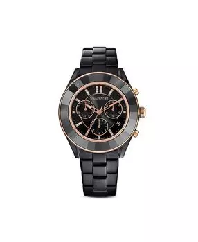 Часы Octea Lux Sport с черным металлическим браслетом, 25,4 мм Swarovski
