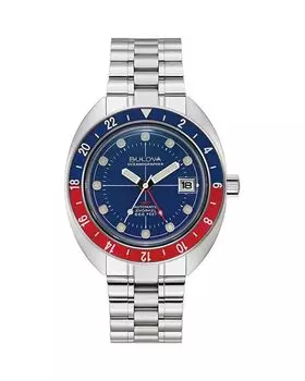 Часы океанограф GMT, 41 мм Bulova, цвет Blue
