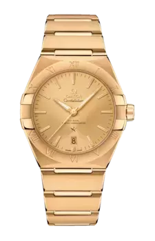 Часы Omega Constellation coaxial master chronometer из желтого золота 39 мм