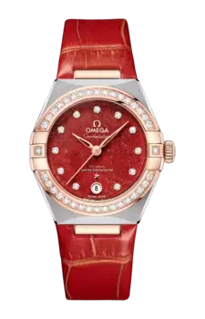Часы Omega Constellation constellation co-axial master chronometer с золотом и бриллиантами 29 мм