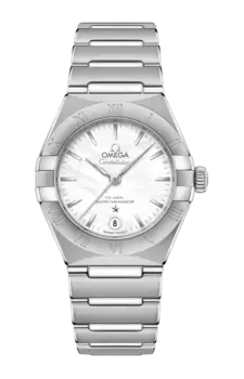 Часы Omega Constellation manhattan co-axial master chronometer с перламутром 29 мм