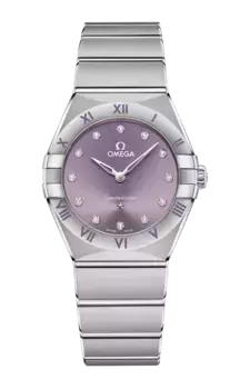 Часы Omega Constellation quartz с белыми бриллиантами 28 мм