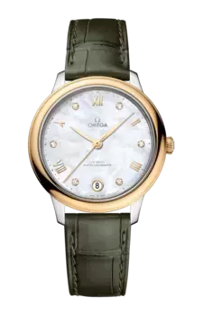 Часы Omega De ville prestige coaxial master chronometer с желтым золотом 34 мм