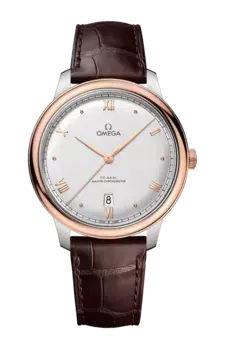 Часы Omega De ville prestige coaxial master chronometer с розовым золотом 40 мм