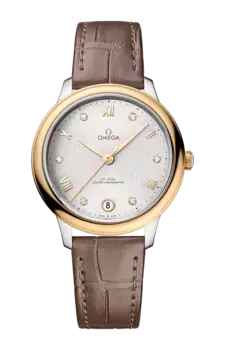 Часы Omega De ville prestige coaxial master chronometer с желтым золотом 34 мм