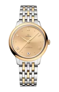 Часы Omega De ville prestige coaxial master chronometer с желтым золотом 34 мм